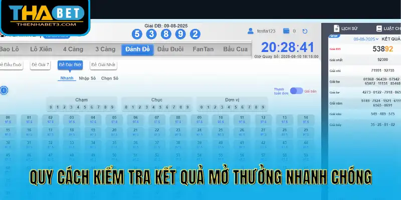 Quy cách kiểm tra kết quả mở thưởng nhanh chóng
